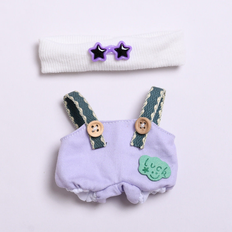 (only-clothes) First and Second Generation Labubu Pendant Luck Overalls Hat Set Labubu Dress-Up Doll Clothes