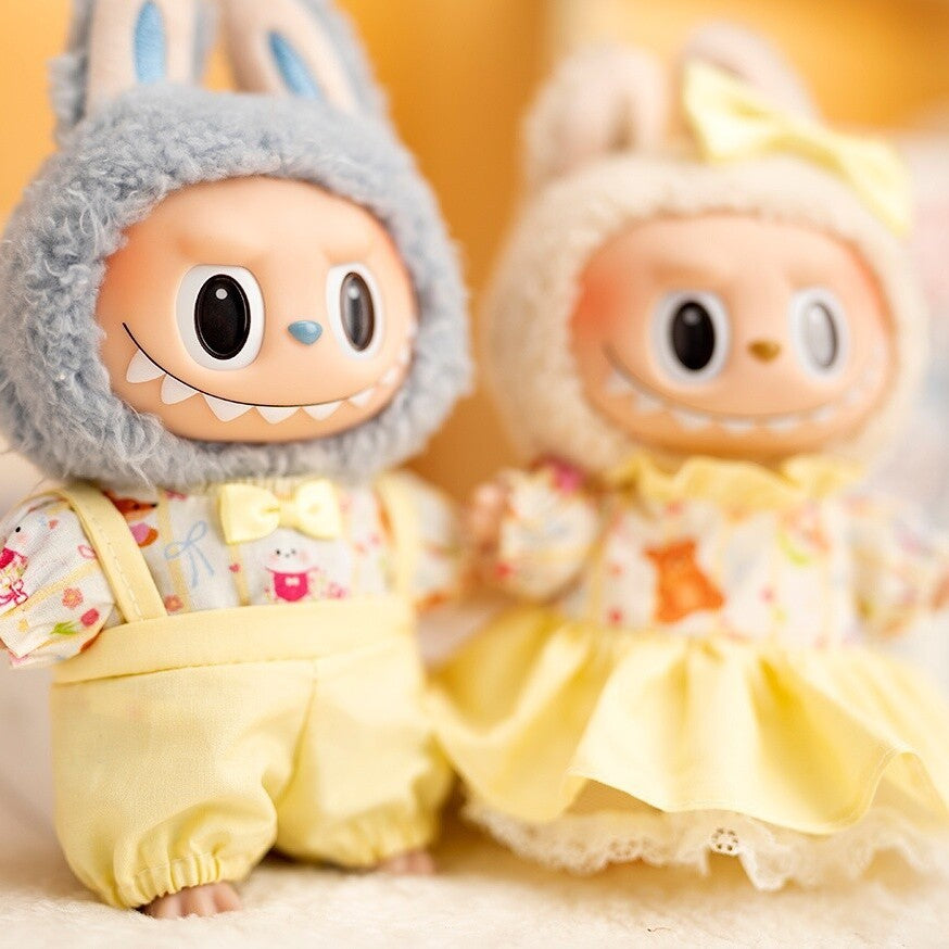 (only-clothes) Labubu Doll Clothes 17cm Labubu Clothes Blind Box Doll Dress Up Set Cute Dress Up British Style Set