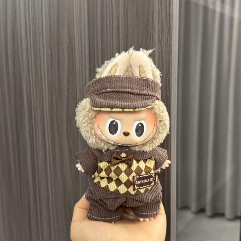 (only-clothes) Labubu Doll Clothes Labubu 17cm Pendant First and Second Generation Vinyl Plush Doll Replacement Clothes Set Accessories