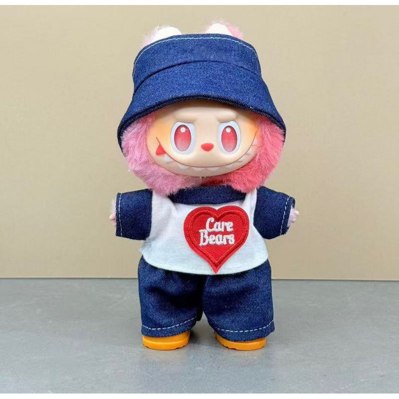 (only-clothes) In Stock Labubu Macaron First and Second Generation Labubu Doll Clothes Sitting Party Vinyl Plush Doll Clothes Set