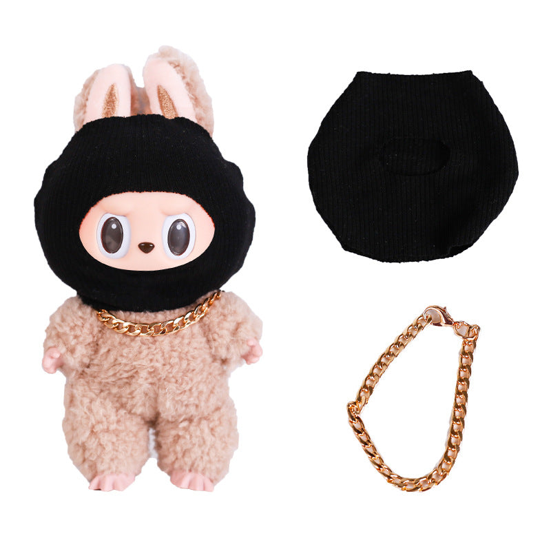 (only-clothes) Labubu 17cm Pendant Trendy Brand Doll Clothes Replacement Labubu 15cm Sitting Party Headgear Accessories Trendy