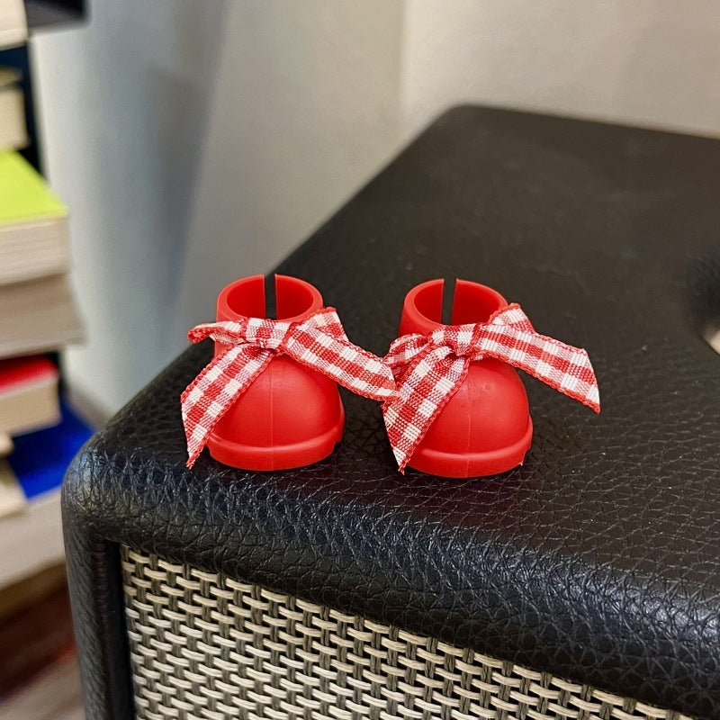(only-clothes)[Only Boots] Labubu Vinyl Doll Accessories Labubu Dress-Up Party Bowknot Boots