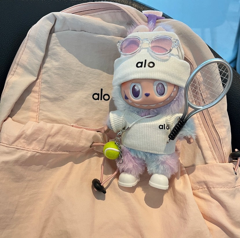 (only-clothes) In Stock Alo Knitted Labubu Tennis Baby Clothes Sports Set First Second Third Generation Sitting Party Labubu Clothes
