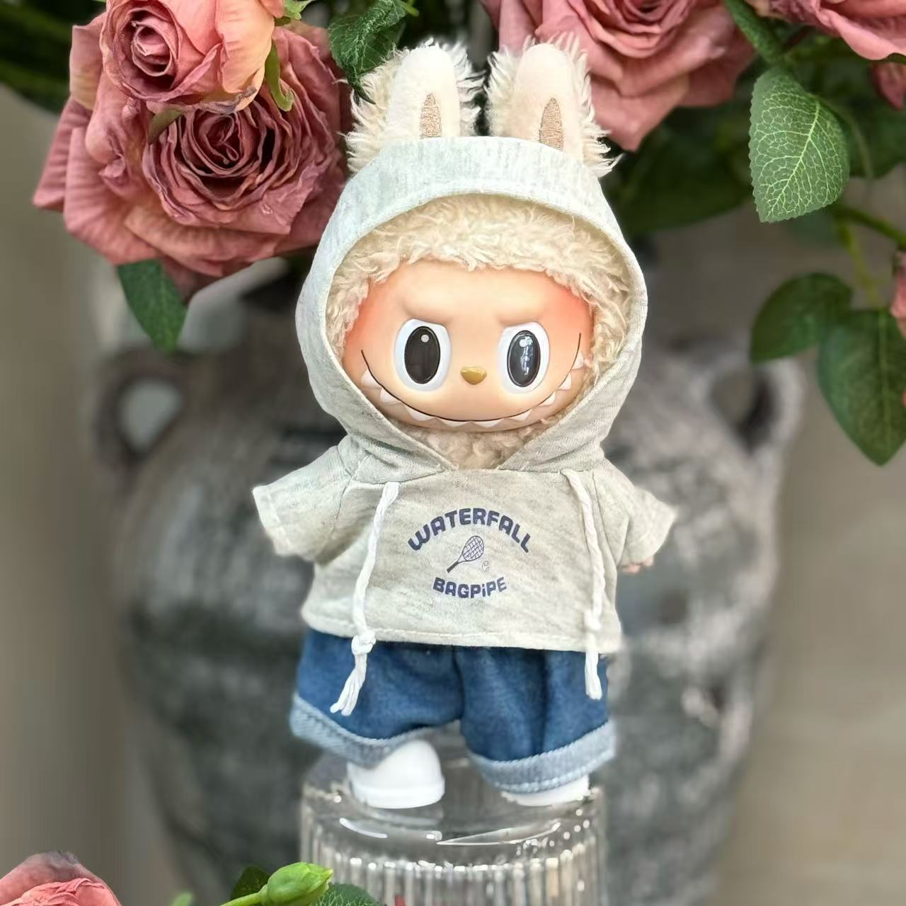 (only-clothes) In Stock Labubu Macaron First and Second Generation Labubu Doll Clothes Sitting Party Vinyl Plush Doll Clothes Set