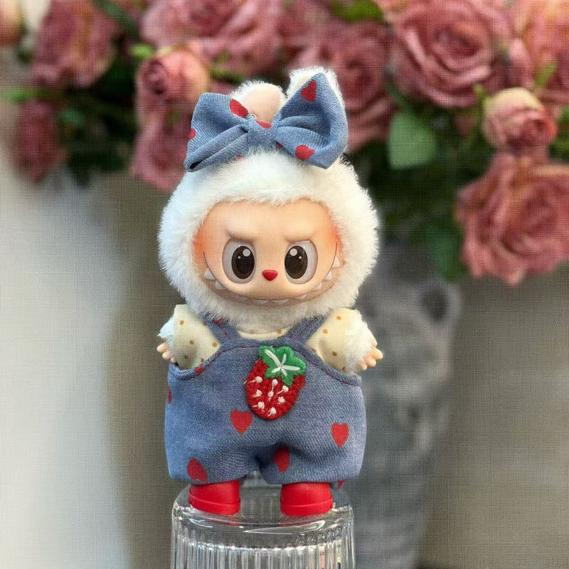 (only-clothes) In Stock Labubu Macaron First and Second Generation Labubu Doll Clothes Sitting Party Vinyl Plush Doll Clothes Set