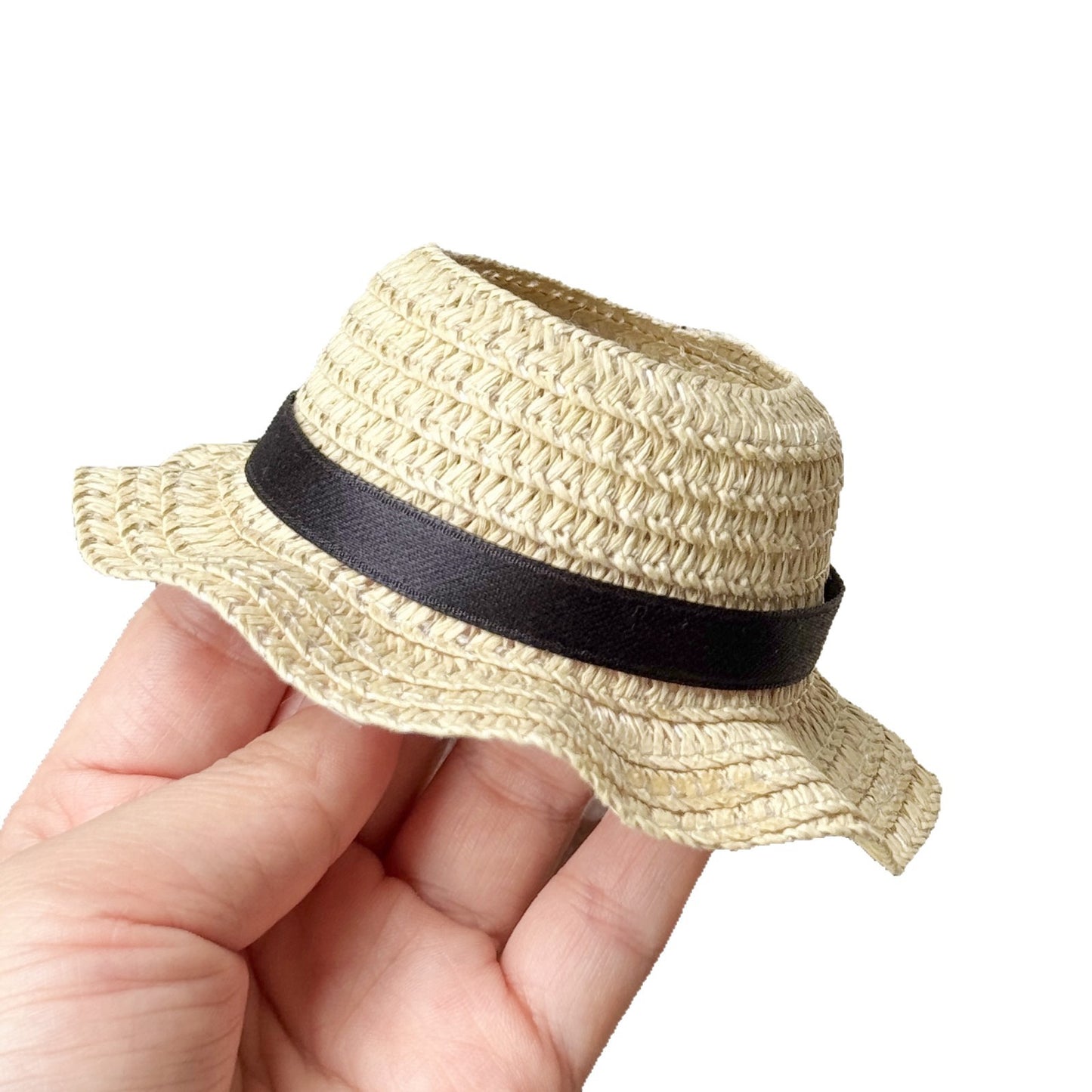 (Only-clothes)17cm rag hat self-deprecating bear straw hat wholesale 10cm cotton doll change hat straw hat