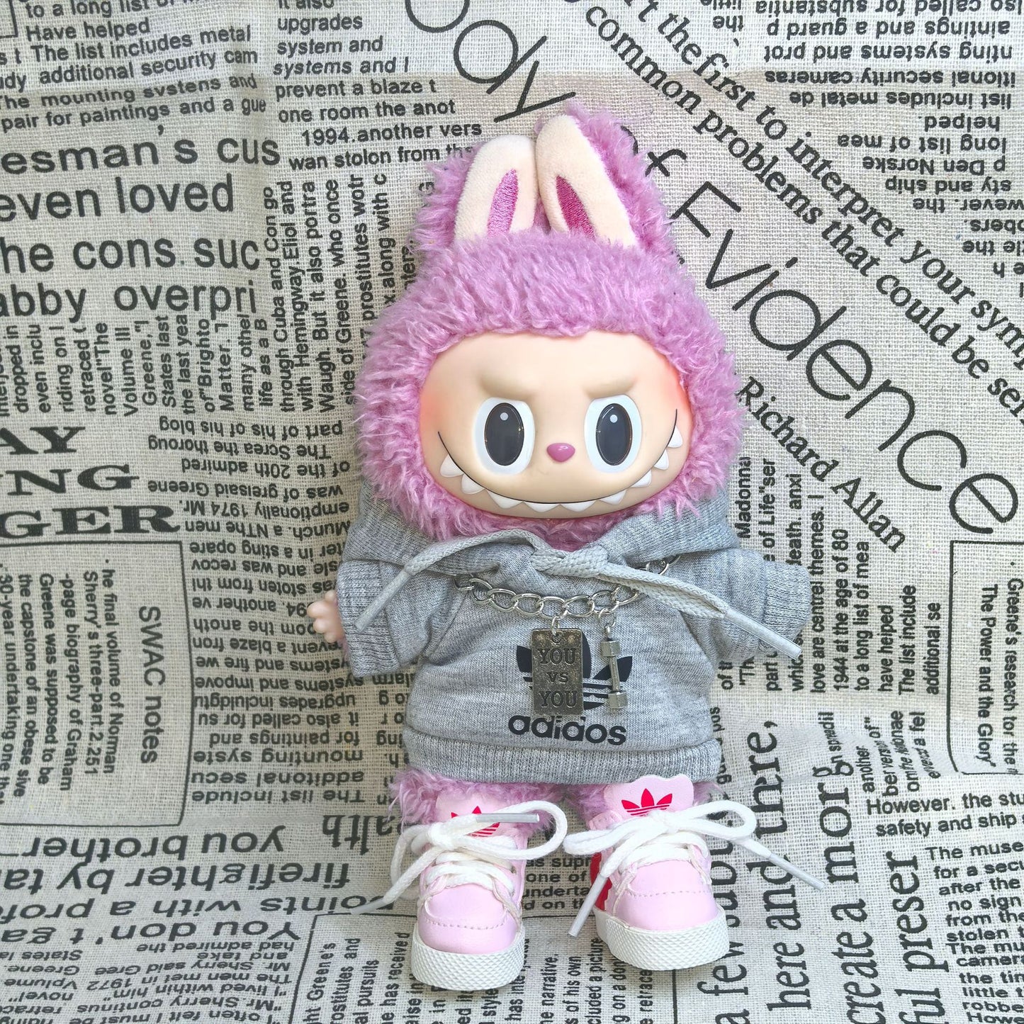 (only-clothes) Only Clothes] Second Generation Pendant Labubu Sitting Party Series Doll Clothes Hooded Sweatshirt LABUBU Clothes