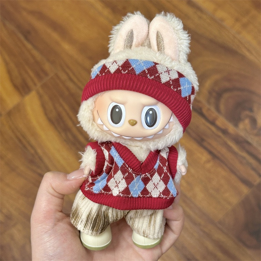 (only-clothes) Only Selling Clothes] First and Second Generation Keychain Labubu Clothes Pendant Labubu Doll Clothes Sunshine Little Craftsman Strap