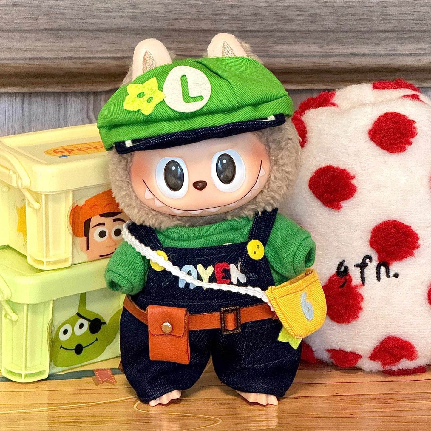 (only-clothes) Suitable for Labubu Clothes Labubu First Second Third Generation Baby Clothes Overalls Set Clothing Apparel Hat