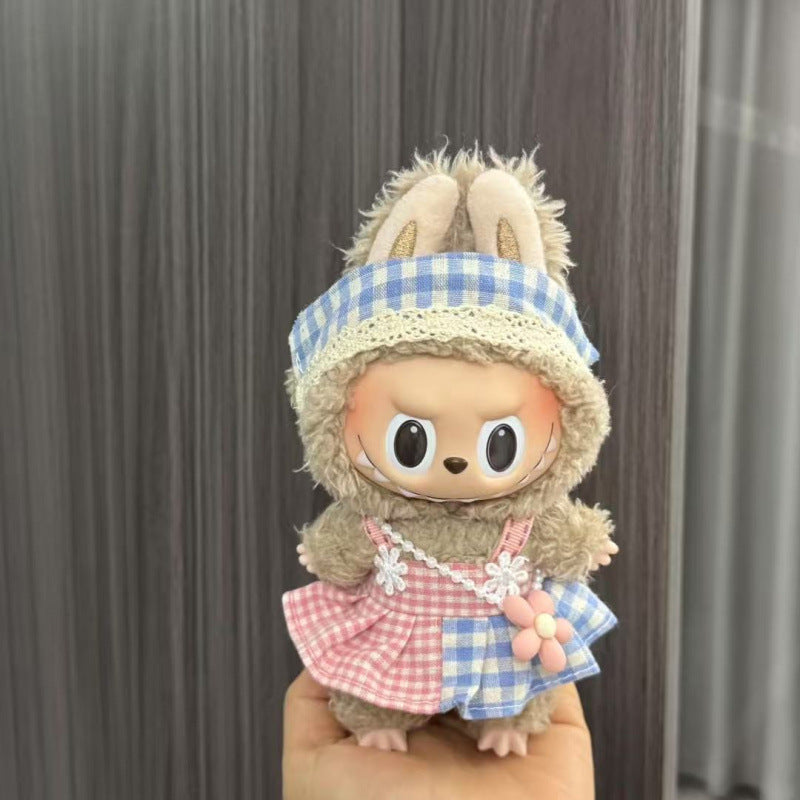 (only-clothes) Labubu Doll Clothes Labubu 17cm Pendant First and Second Generation Vinyl Plush Doll Replacement Clothes Set Accessories