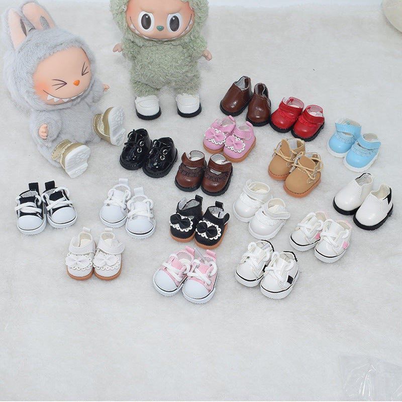 (only-clothes) Labubu Doll Shoes Collection 17CM Keychain Blind Box Labubu Replacement Shoes Doll Dress-Up Toy Shoes