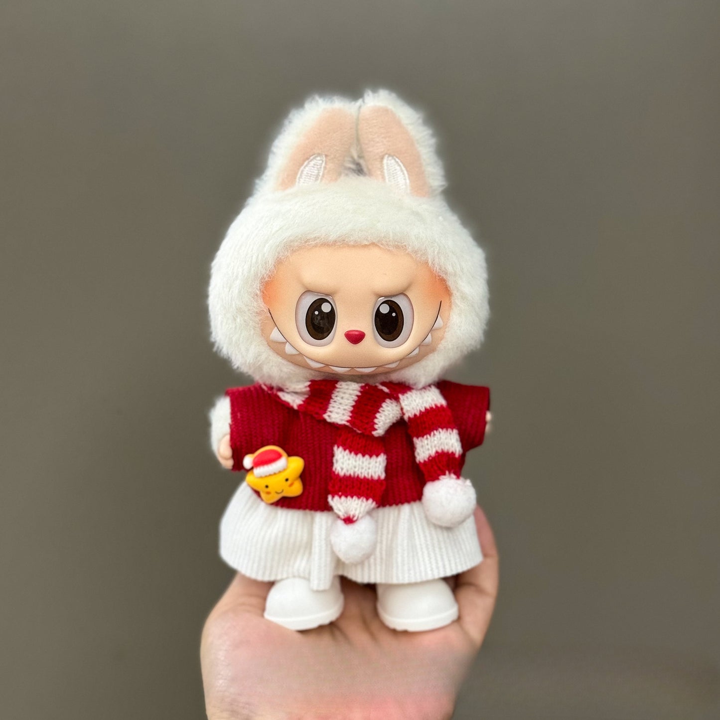 (only-clothes) Suitable for Labubu Doll Clothes First Second Third Generation Labubu Clothes 17cm Vinyl Pendant Doll Set