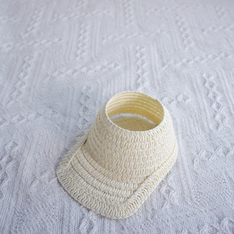 (only-clothes) Labubu Open Top Straw Hat Woven Hat Party Costume Accessories Pastoral Style Labubu Baby Clothes Decoration Accessories