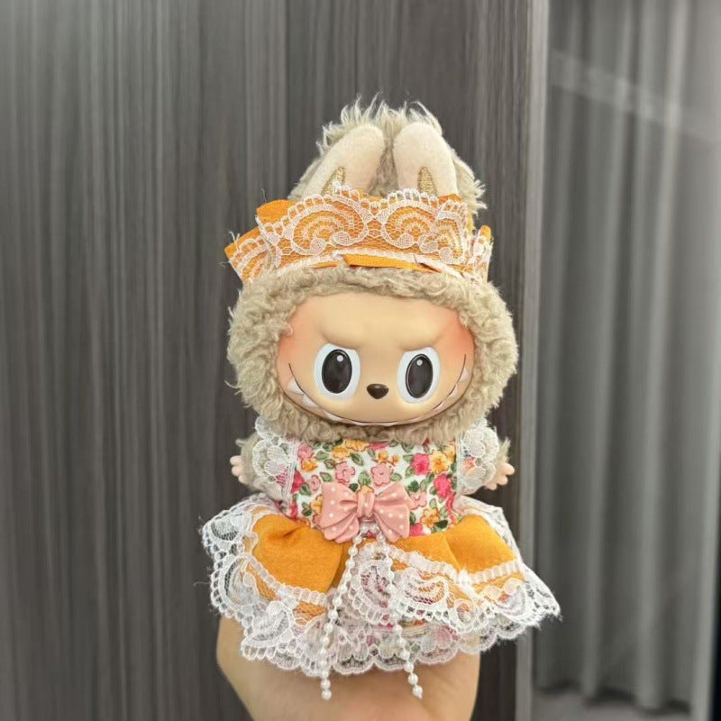 (only-clothes) Labubu Doll Clothes Labubu 17cm Pendant First and Second Generation Vinyl Plush Doll Replacement Clothes Set Accessories