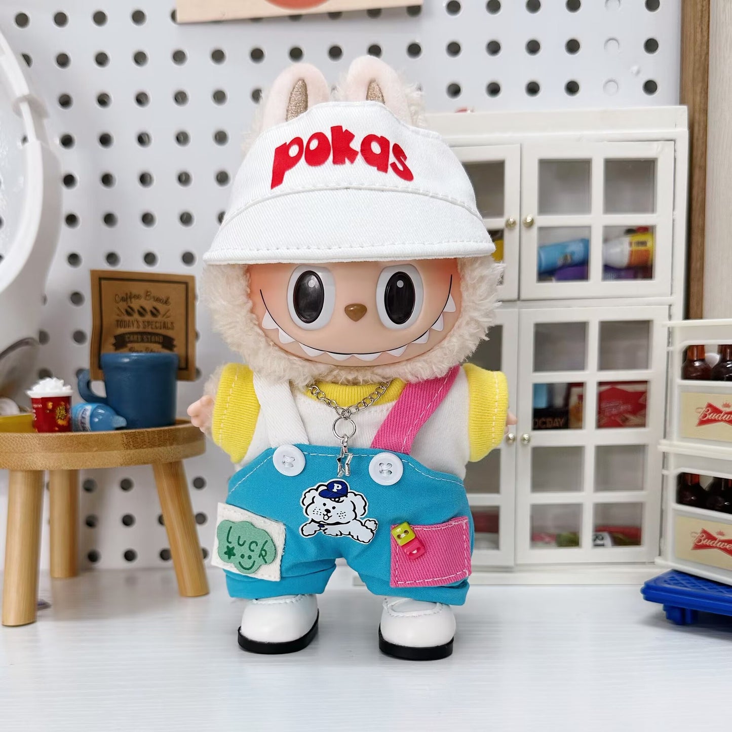 (only-clothes) Labubu Baby Clothes Affordable 17cm Baby Clothes Labubu Dress-Up Clothes Overalls Set Bula Clothes