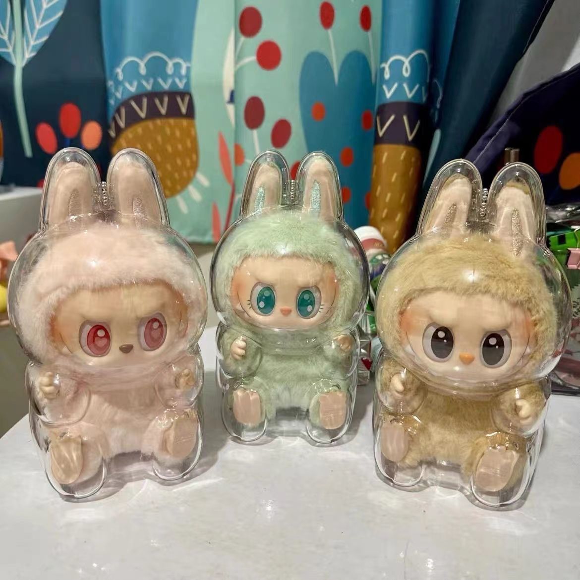 2nd Generation Labubu Sitting Party LABUBU Transparent Protective Case Doll Protective Cover Outfit Bubble Mart 