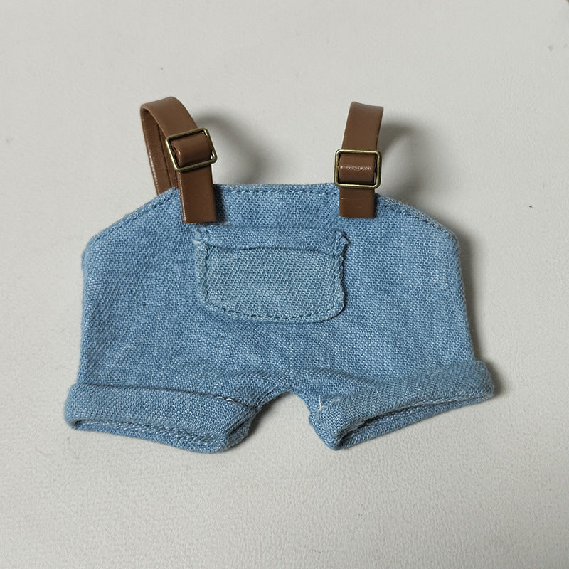 (only-clothes) First and Second Generation Labubu Sweatshirt and Overalls Set Blind Box Labubu Macaron Clothing Set Dress-Up Doll Clothes