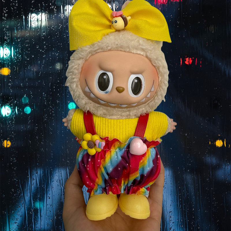 (only-clothes) Suitable for Labubu Doll Clothes Labubu Plush Vinyl Sitting Party First Second Third Generation Dress Set