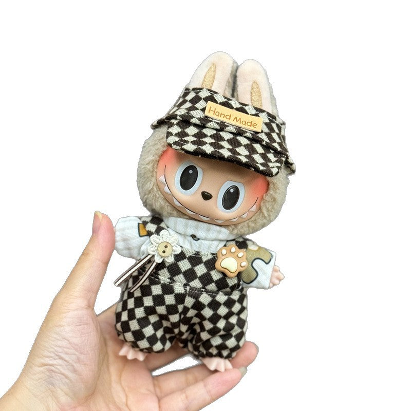 (Only-Clothes) Labubu Baby Clothes 17cm Automobiles Curtain Cloth Blind Box Pendant Generation One Or Two Vinyl Plush Doll for Suit