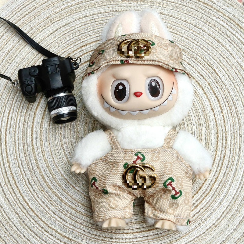 (only-clothes) Labubu Doll Clothes Vinyl Cloth Doll 17cm Cute Dress-Up Casual Outfit Skirt Plush Toy Clothes