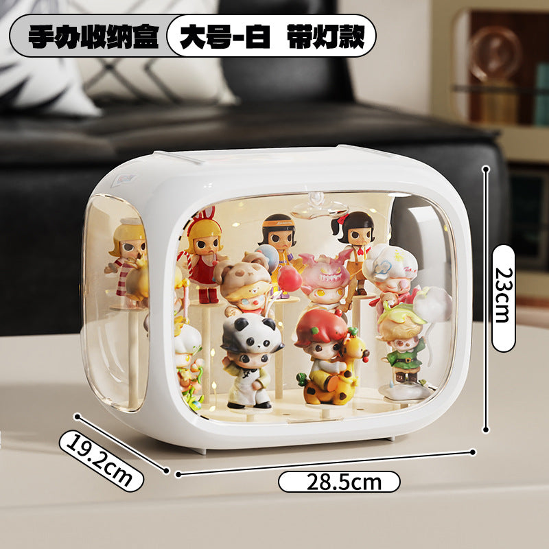 Space Capsule Labubu Blind Box Storage Box Transparent Bubble Mart White Box Display Figurine Display Stand 