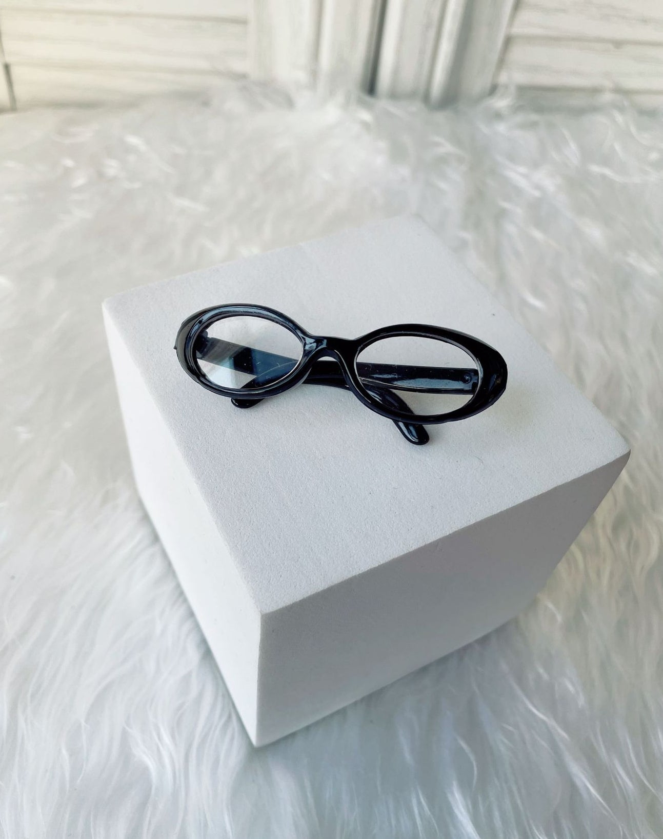 (only-clothes) 6.5cm Small Glasses Labubu Glasses Sunglasses Self-Deprecating Bear Glasses Small Cotton Doll Glasses
