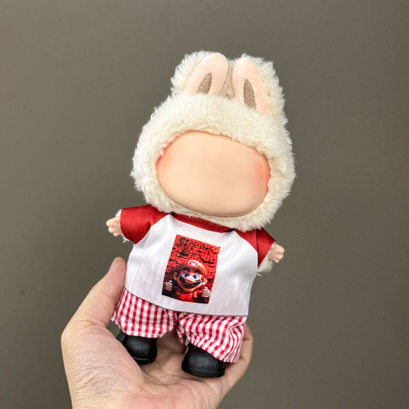 (Only-Clothes) Clothes Only Suitable for Generation Second Generation and Third Generation Pull Clothes 17cm Blind Box Pendant Trendy Vinyl Doll Cloth Ragdoll
