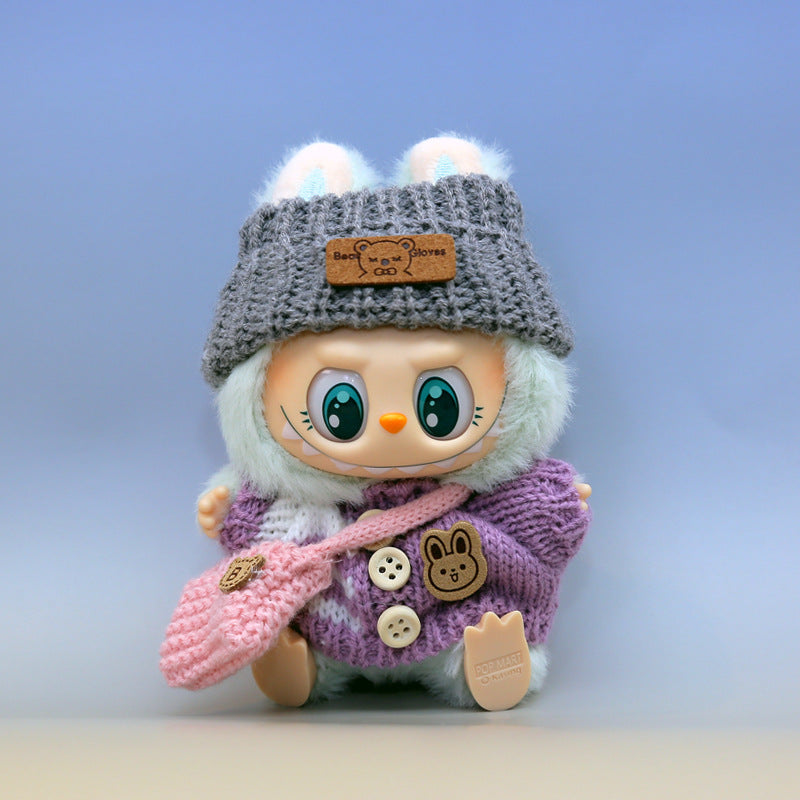 Automobiles Curtain Cloth Pendant Button Knitted Sweater Labubu Hat Small Bag PVC Doll Refill Baby Clothes Suit