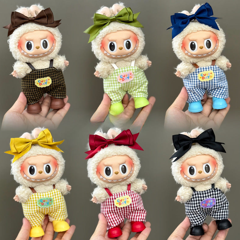 (only-clothes) Suitable for Labubu Doll Clothes 123 Generation Labubu Clothes 17cm Pendant Plush Doll Outfit Dress