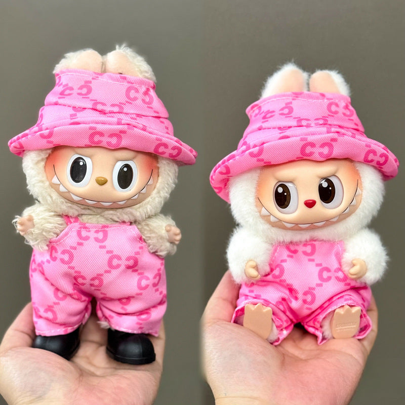 (only-clothes) Suitable for Labubu Plush Doll Clothes First and Second Generation 17cm Pendant Plush Toy Clothes Set Dress
