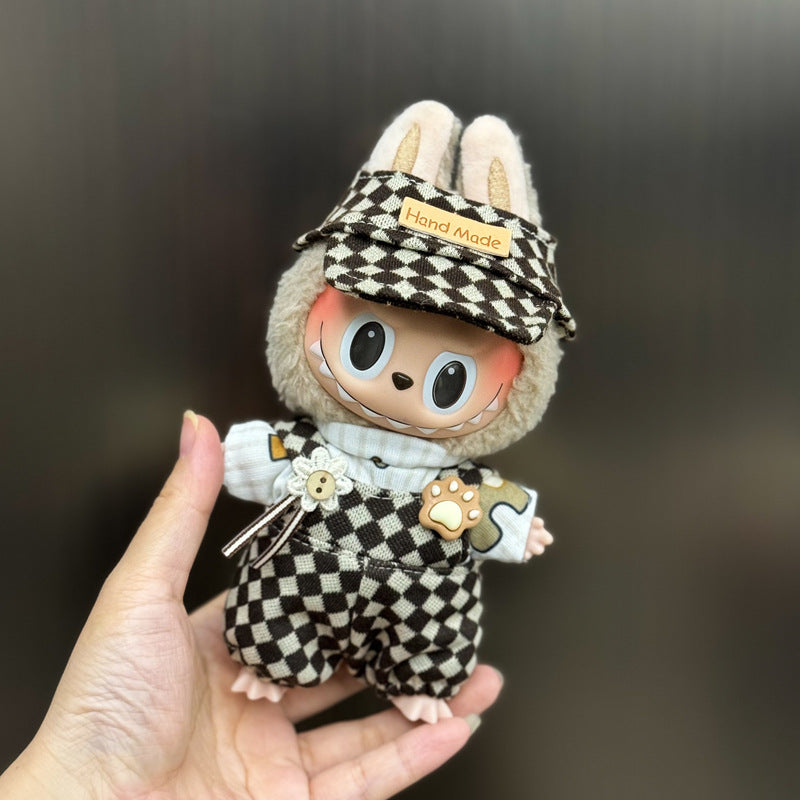 (Only-Clothes) Labubu Baby Clothes 17cm Automobiles Curtain Cloth Blind Box Pendant Generation One Or Two Vinyl Plush Doll for Suit