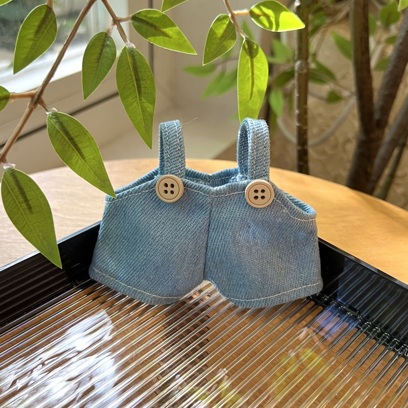 17cm Cute Doll Clothes DIY Labubu Pants Overalls Doll Labubu Clothes Mini Jeans