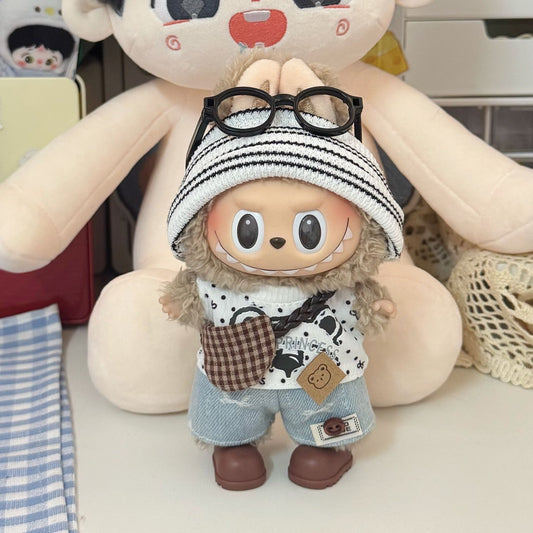 (Only-Clothes) Automobiles Curtain Cloth Doll Clothes 17cm Plush Vinyl Labubu Sitting Party Generation 2 Generation for Suit