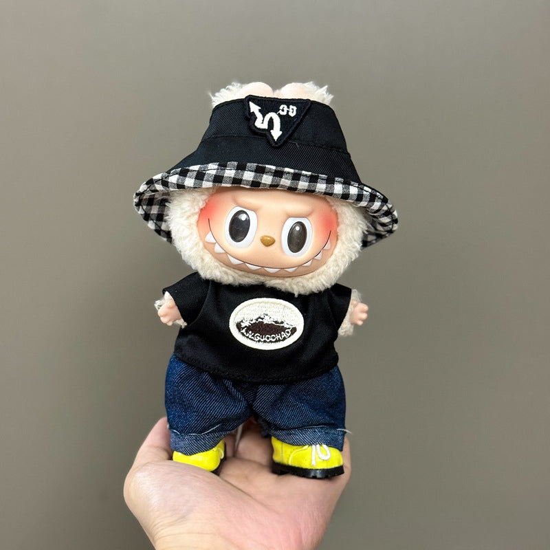 (only-clothes) Suitable for Labubu Doll Clothes 123 Generation Labubu Clothes 17cm Pendant Plush Doll Outfit Dress