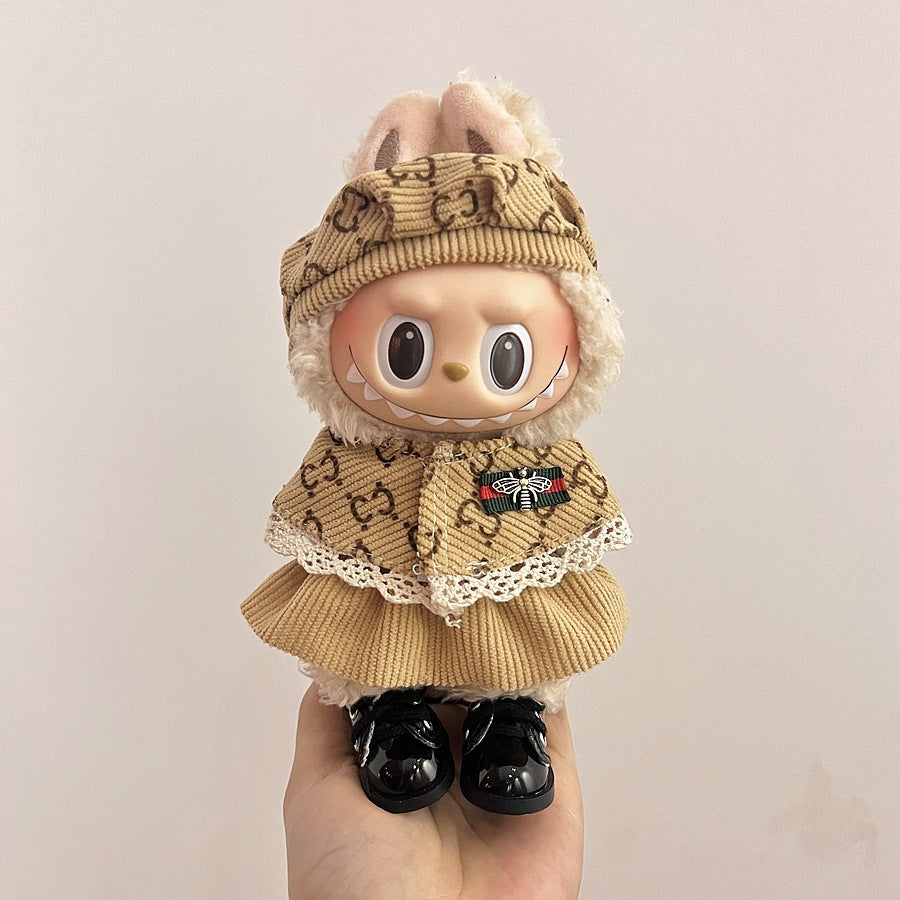 (only-clothes) Suitable for Labubu Doll Clothes First Second Third Generation 17cm Pendant Plush Toy Clothes Set