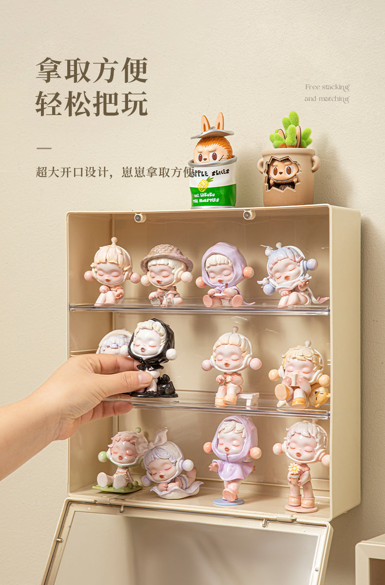 Labubu Display Box Wall-Mounted Labubu Vinyl Doll Storage Box Cotton Doll Plush Toy Transparent Doll Cabinet 