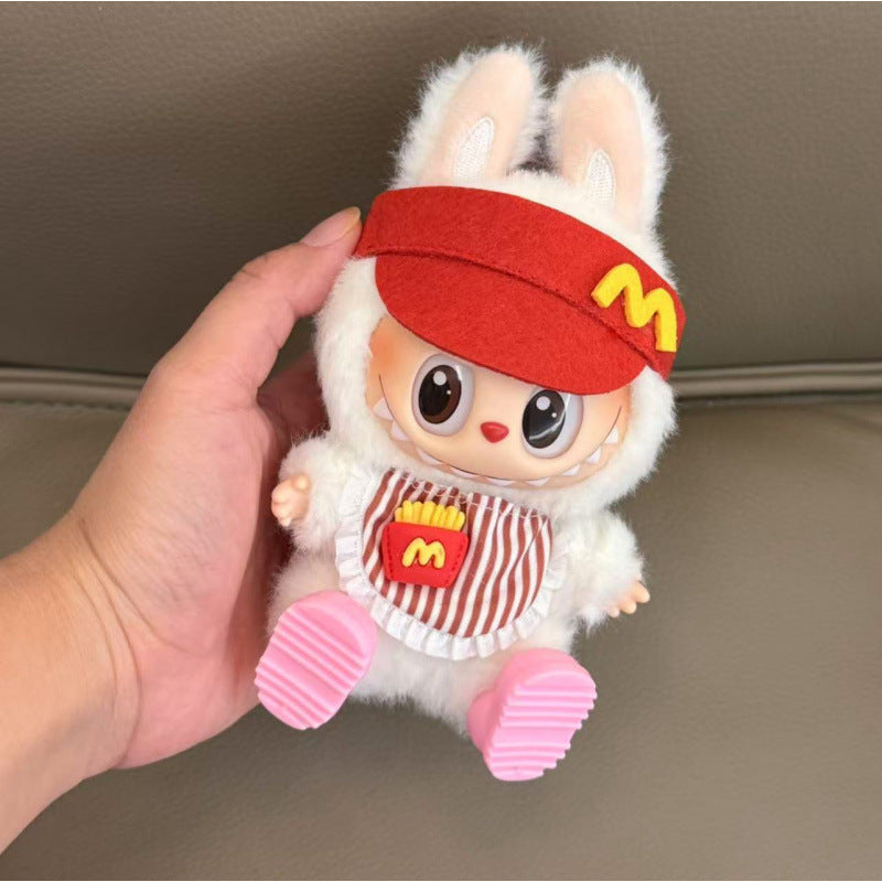 (only-clothes) In Stock Labubu Macaron First and Second Generation Labubu Doll Clothes Sitting Party Vinyl Plush Doll Clothes Set