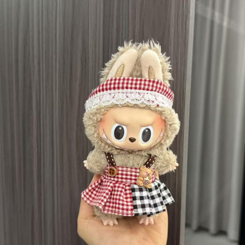 (only-clothes) Labubu Doll Clothes Labubu 17cm Pendant First and Second Generation Vinyl Plush Doll Replacement Clothes Set Accessories
