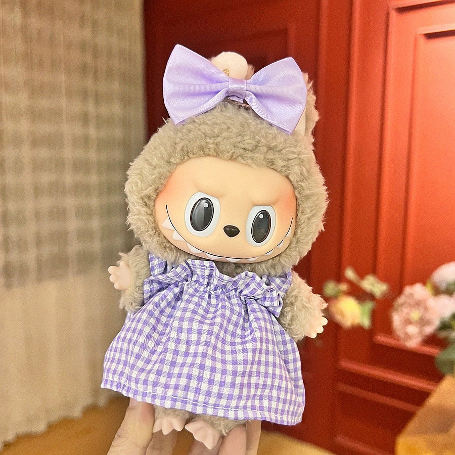 (only-clothes) Suitable for Labubu Doll Clothes First Second Third Generation 17cm Pendant Plush Toy Clothes Set