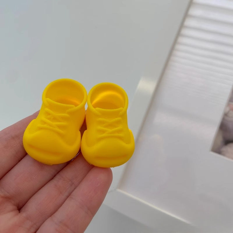 Labubu Accessories Wearable Rubber Shoes Open Mouth Smiling Sneakers Suitable for Labubu Dolls Shoes First Second Third Generation 17cm Trendy