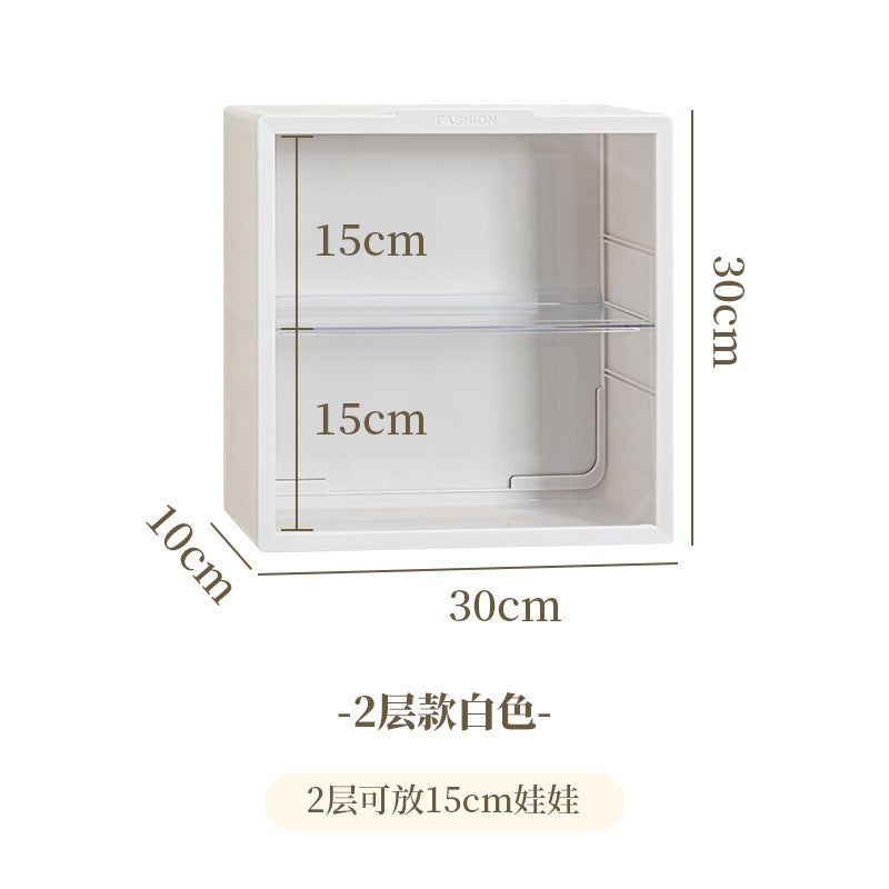 Labubu Display Box Wall-Mounted Labubu Vinyl Doll Storage Box Cotton Doll Plush Toy Transparent Doll Cabinet 