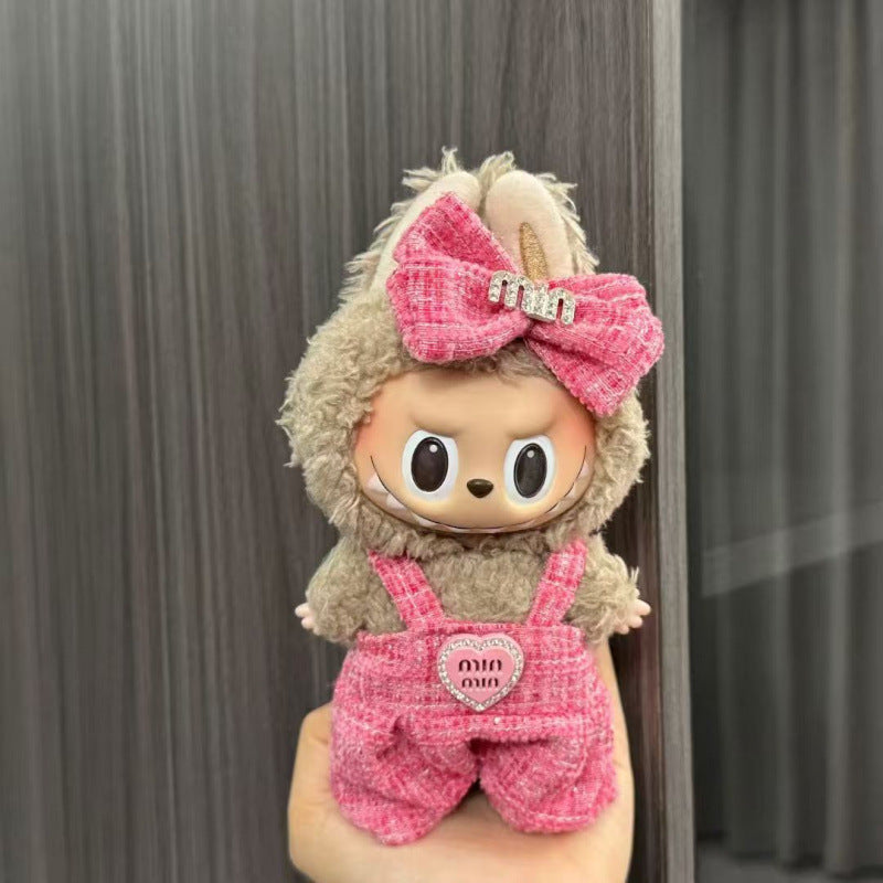 (only-clothes) Labubu Doll Clothes Labubu 17cm Pendant First and Second Generation Vinyl Plush Doll Replacement Clothes Set Accessories
