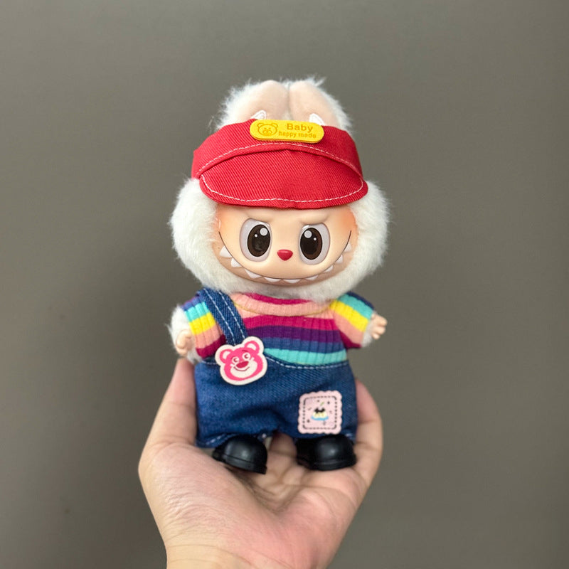 (only-clothes) Suitable for Labubu Doll Clothes First Second Third Generation Labubu Clothes 17cm Vinyl Pendant Doll Set