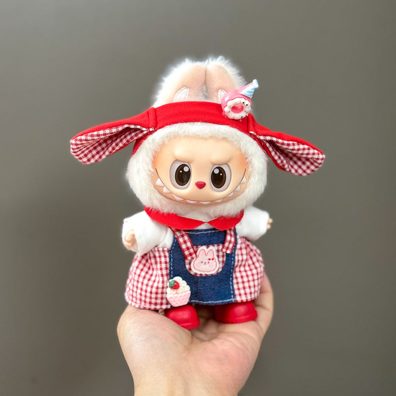 (only-clothes) Suitable for Labubu Doll Clothes First Second Third Generation Labubu Clothes 17cm Vinyl Pendant Doll Set
