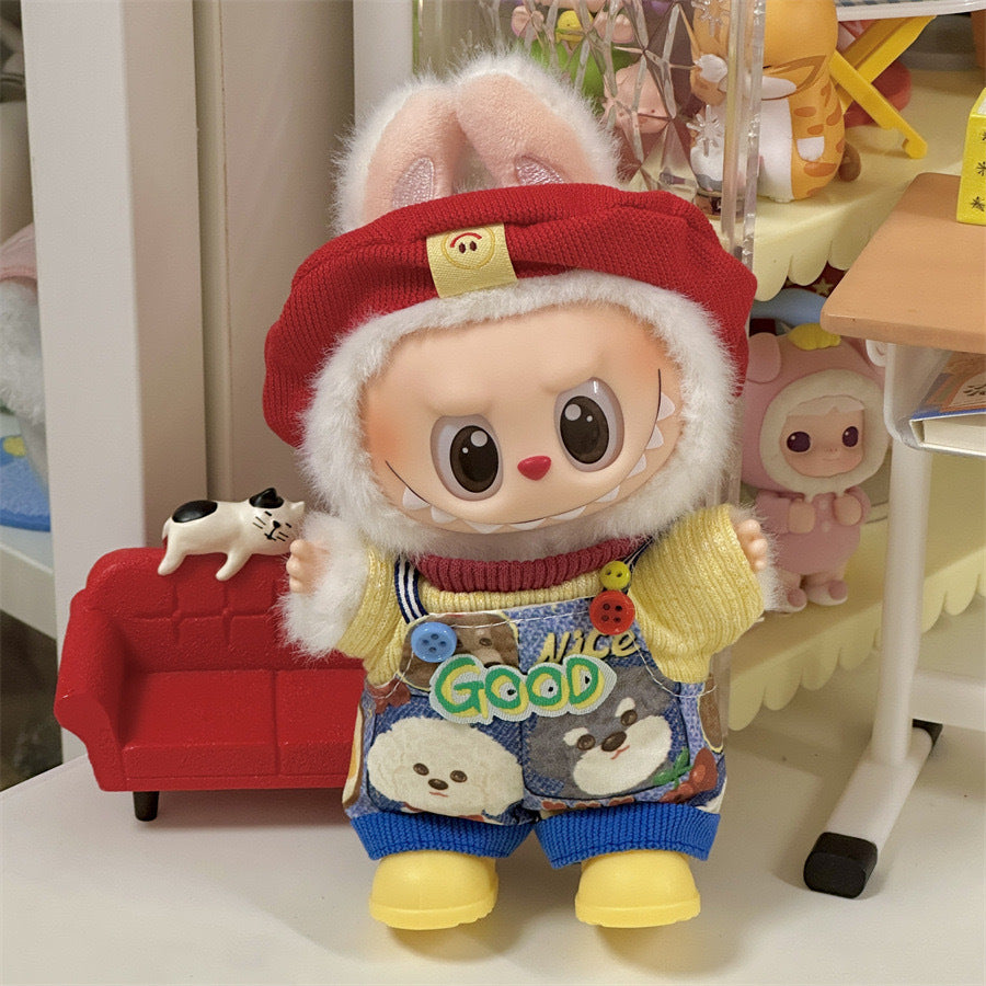 (only-clothes) Only Selling Clothes] First and Second Generation Keychain Labubu Clothes Pendant Labubu Doll Clothes Sunshine Little Craftsman Strap