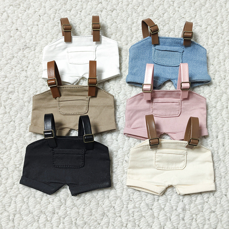 (only-clothes) First and Second Generation Labubu Sweatshirt and Overalls Set Blind Box Labubu Macaron Clothing Set Dress-Up Doll Clothes