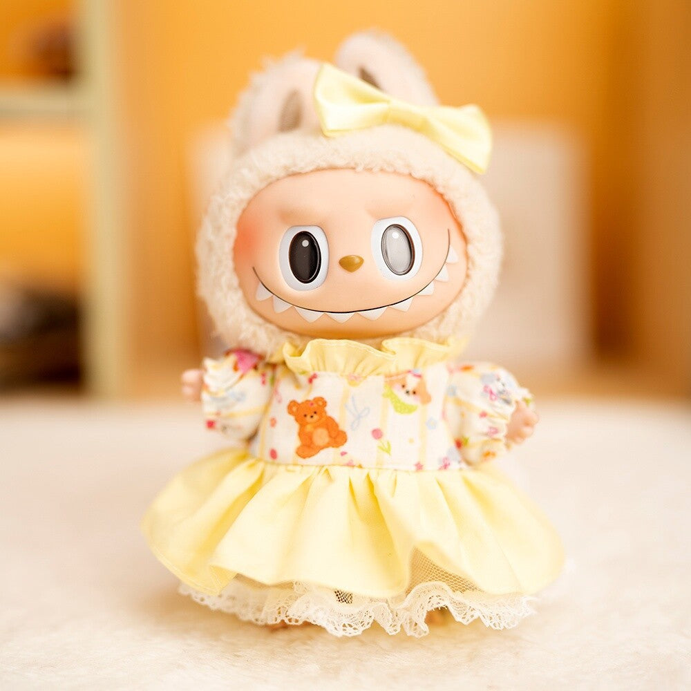 (only-clothes) Labubu Doll Clothes 17cm Labubu Clothes Blind Box Doll Dress Up Set Cute Dress Up British Style Set