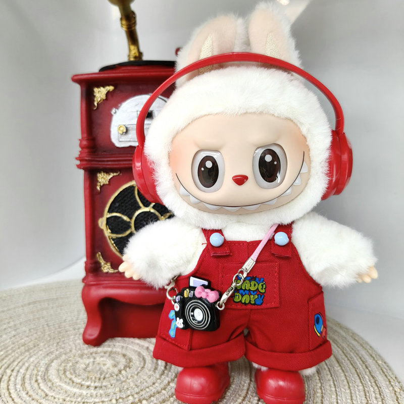 (only-clothes) Labubu Doll Clothes Vinyl Cloth Doll 17cm Cute Dress-Up Casual Outfit Skirt Plush Toy Clothes