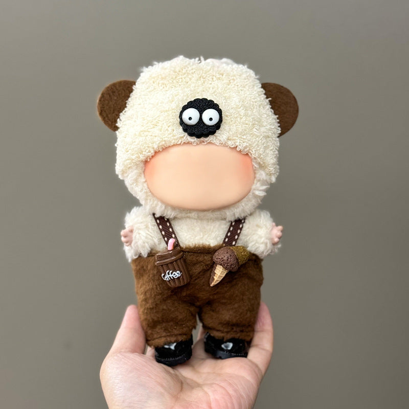 (only-clothes) Suitable for Labubu Plush Doll Clothes First and Second Generation 17cm Pendant Plush Toy Clothes Set Dress
