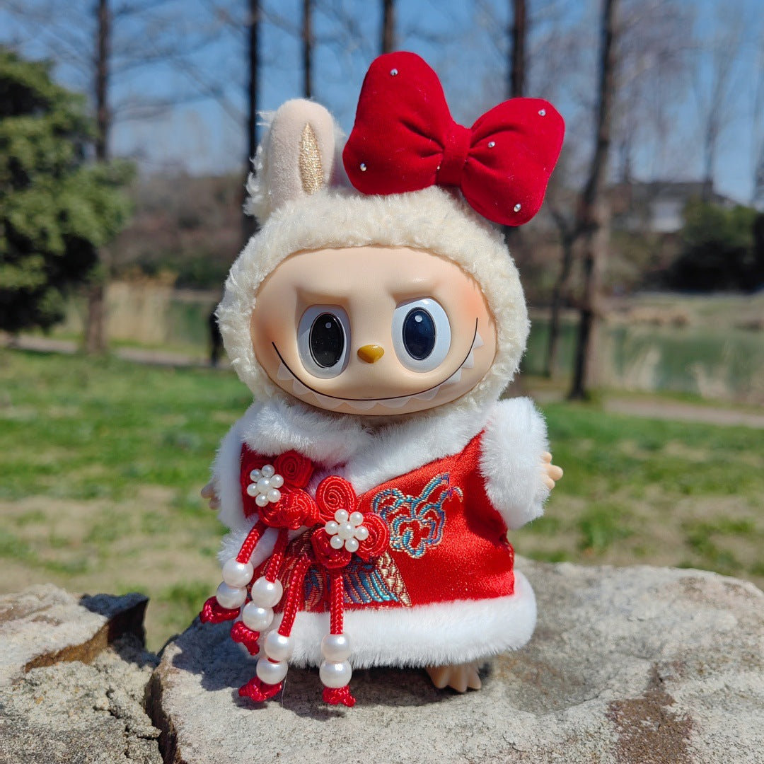 (only-clothes) First, Second, and Third Generation Blind Box Doll Clothes New Chinese Style Tang Suit Hanfu Set 17cm Labubu Replacement Clothes